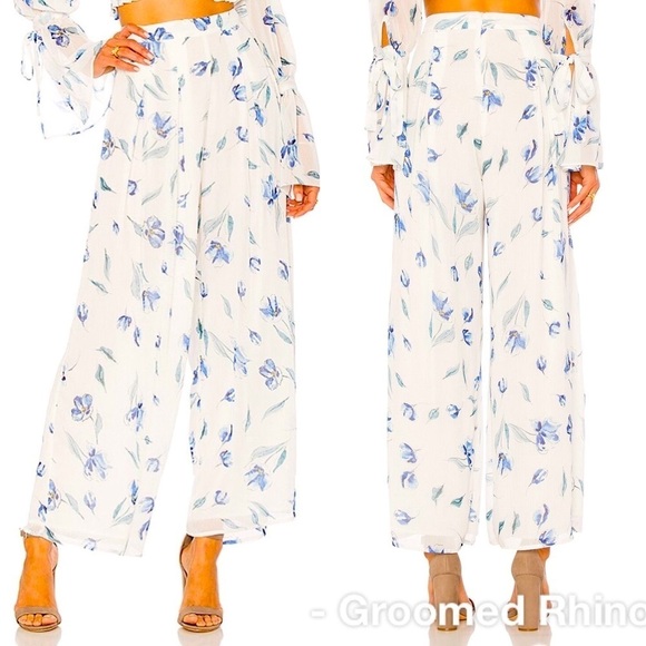 Endless Rose Watercolor Floral Palazzo Pants Size M - Picture 2 of 9